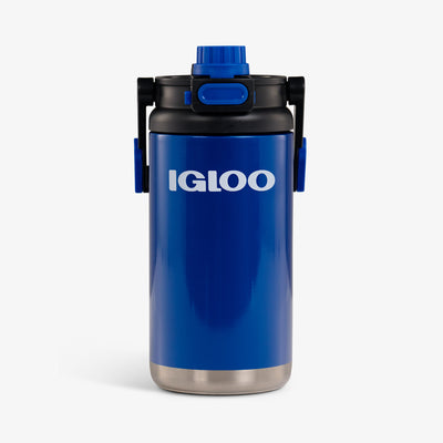 Front View | Half-Gallon Hybrid Sports Jug::Blue::Stainless steel exterior 