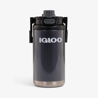 Front View | Half-Gallon Hybrid Sports Jug::Charcoal::Stainless steel exterior