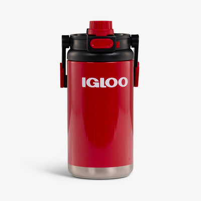 Front View | Half-Gallon Hybrid Sports Jug::Red::Stainless steel exterior
