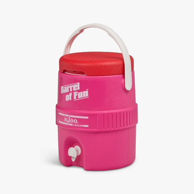 Angle View | Retro Barrel of Fun 2 Gallon Jug::Tutti Frutti::