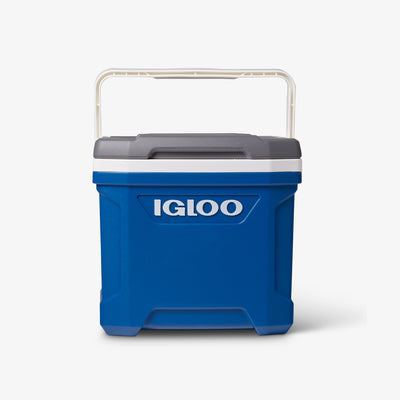 Front View | Latitude 16 Qt Cooler::Blue::Sturdy bail handle 