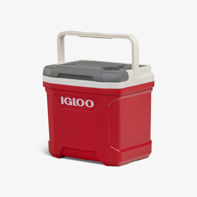 Angle View | Latitude 16 Qt Cooler::Red::Cup holders 