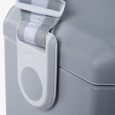Lid Lock View | Tag Along Too Cooler::Light Gray::Leakproof, lockable lid