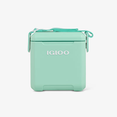 Front View | Tag Along Too Cooler::Seafoam::Woven adjustable strap