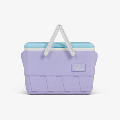 Front View | Retro Picnic Basket 25 Qt Cooler::Lilac::