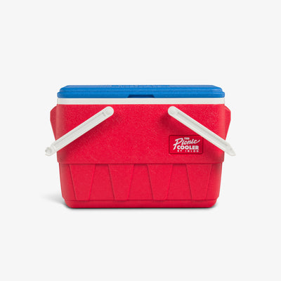 Front View | Retro Picnic Basket 25 Qt Cooler::Americana::THERMECOOL™ Insulation