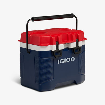 Angle View | Trailmate 25 Qt Cooler::Americana::Extra-wide handle w/comfort grip