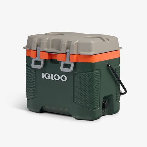 Angle View | Trailmate 25 Qt Cooler::Sportsman::Two-finger Sure-Lock™ latches