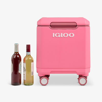 Size View | Tag Along Too Spinner Cooler::Thrift Pink::Holds 4 wine bottles 
