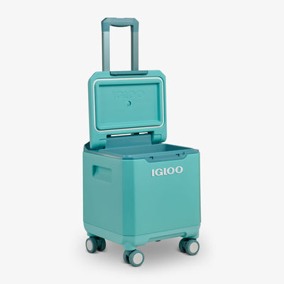 Open View | Tag Along Too Spinner Cooler::Lagoon Teal::Leak-resistant lid gasket 