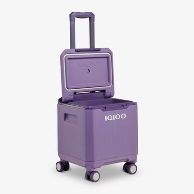 Open View | Tag Along Too Spinner Cooler::Dusted Grape::Leak-resistant lid gasket 