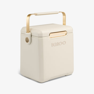 Angle View | Tag Along Too Highrise Cooler::Luxe Linen::Comfort-grip handle