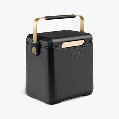 Angle View | Tag Along Too Highrise Cooler::Luxe Black::Comfort-grip handle