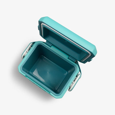 Interior View | Tag Along Too Remix Cooler::Lagoon Teal::Stay-open hinge detent