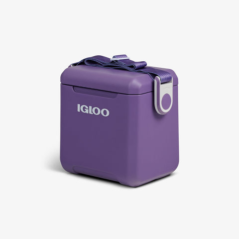 Angle View | Tag Along Too Remix Cooler::Dusted Grape::Lockable lid w/gasket