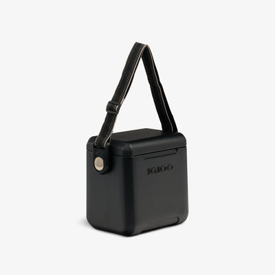 Angle View  Tag Along Too Remix Cooler::Luxe Black::Adjustable strap