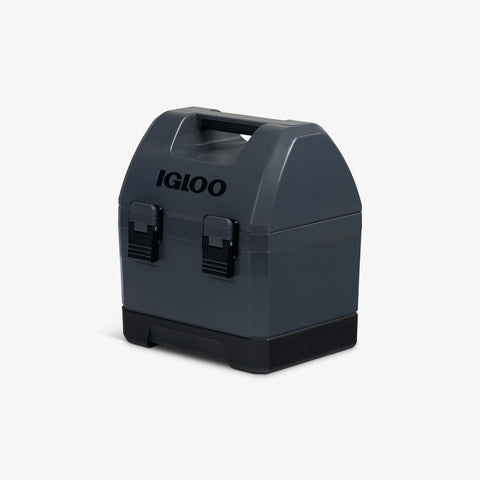 Angle View | Gripper CoolBox 10 Qt Cooler::Tactical Gray::Toolbox-tough latches 