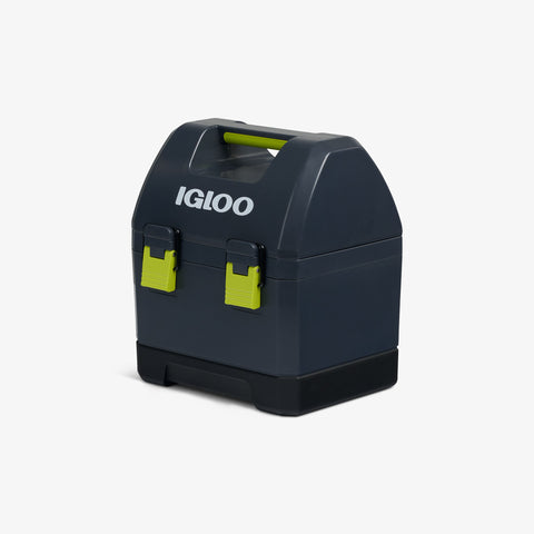 Angle View | Gripper CoolBox 10 Qt Cooler::Jet Carbon::Toolbox-tough latches 