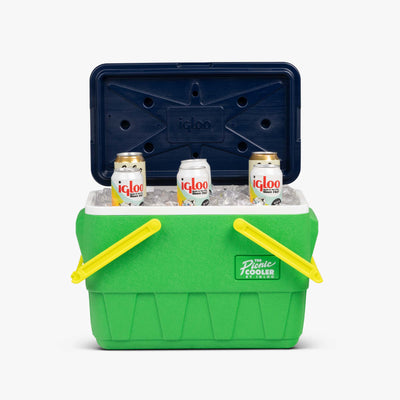 Open View | Retro Picnic Basket 25 Qt Cooler::Whistle Green::