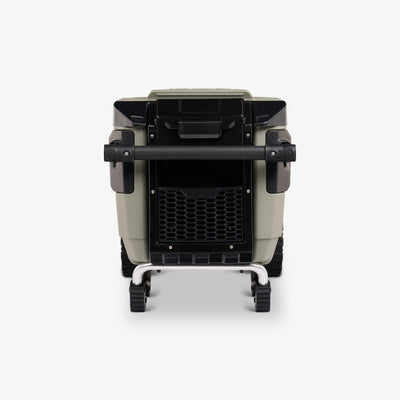 Dry Storage View View | Trailmate Journey 70 Qt Cooler::Olive/Black::Locking dry storage compartment