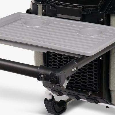 Tray View | Trailmate Journey 70 Qt Cooler::Olive/Black::Telescoping, double-trigger handle