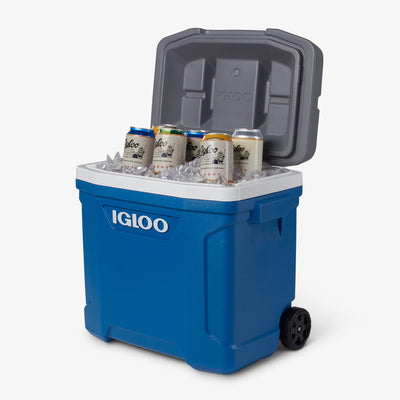 Open View | Latitude 30 Qt Roller Cooler::Blue::THERMECOOL insulation 