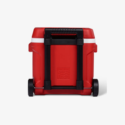 Back View | Profile II 16 Qt Roller Cooler::Red::