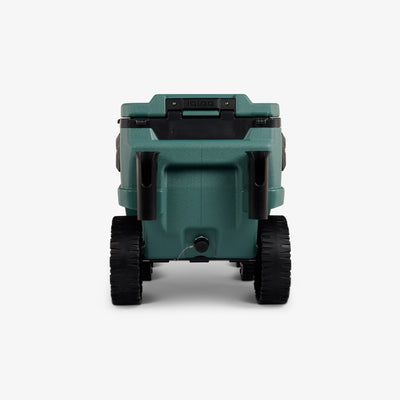 Back View | Trailmate Journey 70 Qt Cooler::Spruce::Rear accessory slots