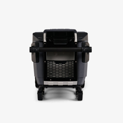 Dry Storage View | Trailmate® Journey 70 Qt Cooler::Carbonite::Locking dry storage compartment