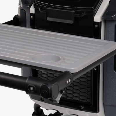 Tray View | Trailmate Journey 70 Qt Cooler::Carbonite::Telescoping, double-trigger handle