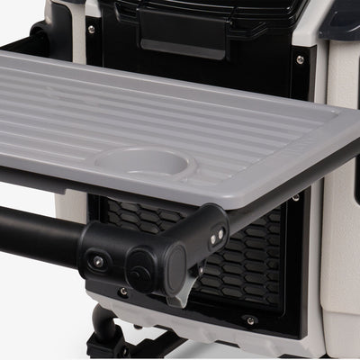 Tray View | Trailmate Journey 70 Qt Cooler::Bone::Telescoping, double-trigger handle