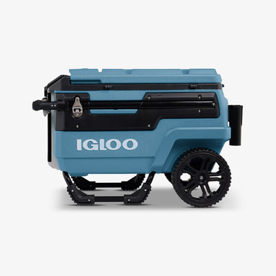 Front View | Trailmate® Journey 70 Qt Cooler::Modern Blue::Oversized, smooth-ride wheels