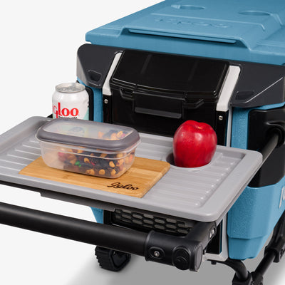 Butler Tray View | Trailmate® Journey 70 Qt Cooler::Modern Blue::Telescoping, double-trigger handle
