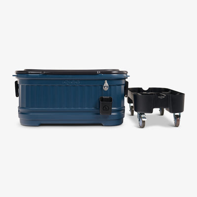 Base View | Party Bar 125 Qt Cooler::Rugged Blue::Side handles & removable base