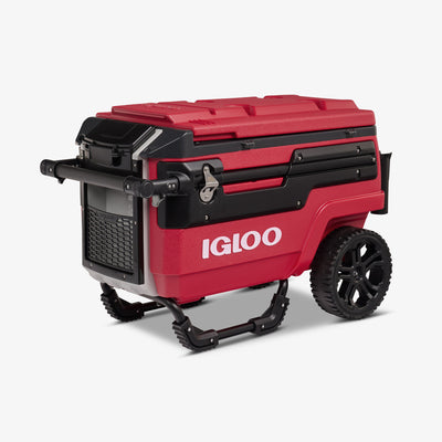 Angle View | Trailmate® Journey 70 Qt Cooler::Industrial Red::THERMECOOL™, eco-friendly insulation
