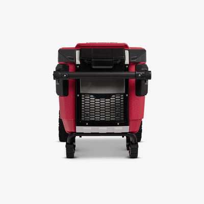Dry Storage View | Trailmate® Journey 70 Qt Cooler::Industrial Red::Locking dry storage compartment