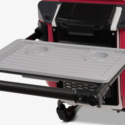 Tray View | Trailmate Journey 70 Qt Cooler::Industrial Red::Telescoping, double-trigger handle