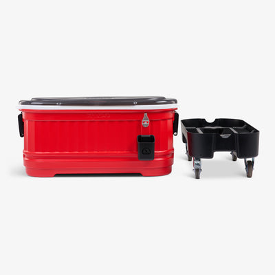 Base View | Party Bar 125 Qt Cooler::Red Star::Side handles & removable base