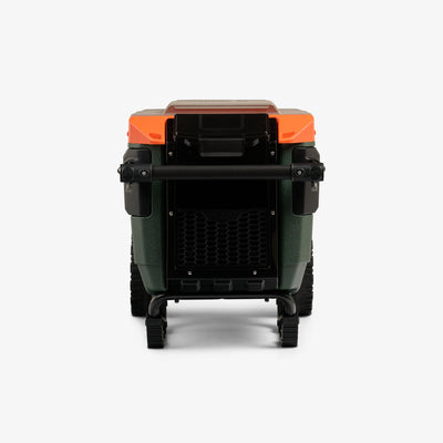 Dry Storage View | Trailmate® Journey 70 Qt Cooler::Sportsman::Locking dry storage compartment