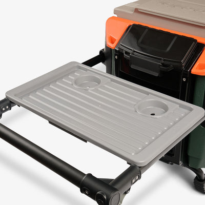 Tray View | Trailmate Journey 70 Qt Cooler::Sportsman::Telescoping, double-trigger handle