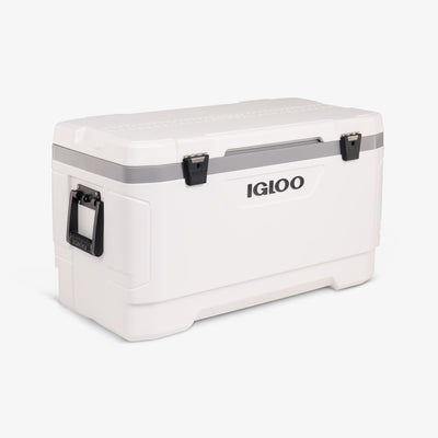 Angle View | Marine Ultra 100 Qt Cooler::::Non-slip handles