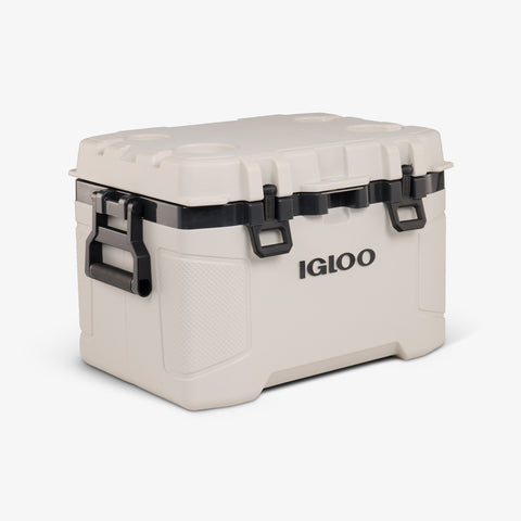 Angle View | Trailmate 50 Qt Cooler::Bone::Extra-wide reinforced handles