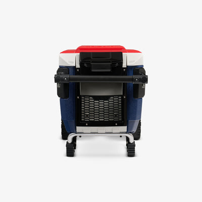 Dry Storage View | Trailmate® Journey 70 Qt Cooler::Americana::Locking dry storage compartment