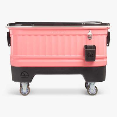 Front View | Party Bar 125 Qt Cooler::Flamingo::Holds up to 158 cans