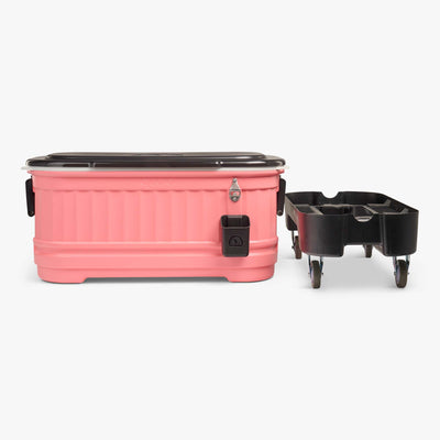 Base View | Party Bar 125 Qt Cooler::Flamingo::Side handles & removable base