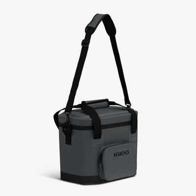 Strap View | Trailmate® 18-Can Cooler Bag::Carbonite::Smooth-glide, leak-resistant zippers