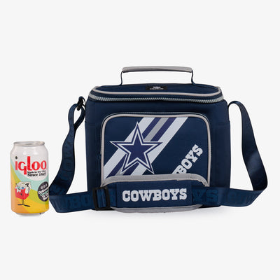 Size View | Dallas Cowboys Square Lunch Cooler Bag::::Holds up to 9 cans