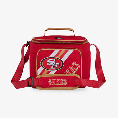 Front View | San Francisco 49ers Square Lunch Cooler Bag::::Spacious main compartment