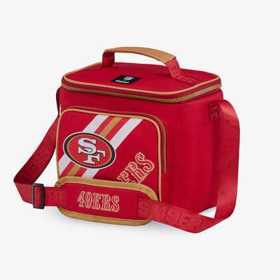 Angle View | San Francisco 49ers Square Lunch Cooler Bag::::Additional storage pocket