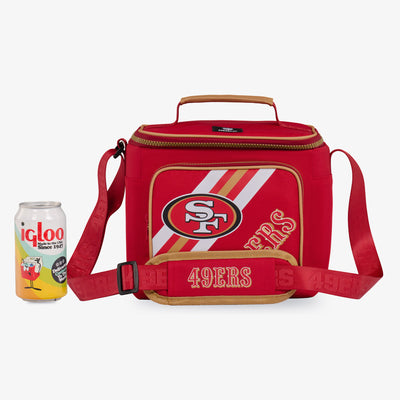 Size View | San Francisco 49ers Square Lunch Cooler Bag::::Holds up to 9 cans
